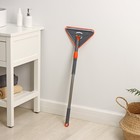 Щётка для окон Raccoon, фигурная, телескопическая стальная ручка 80(125) см, водосгон силикон 26 см, насадка из микрофибры 26×17.5 см - Фото 3