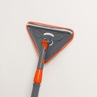 Щётка для окон Raccoon, фигурная, телескопическая стальная ручка 80(125) см, водосгон силикон 26 см, насадка из микрофибры 26×17.5 см - Фото 4