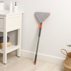 Щётка для окон Raccoon, фигурная, телескопическая стальная ручка 80(125) см, водосгон силикон 26 см, насадка из микрофибры 26×17.5 см - Фото 6