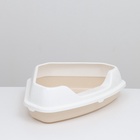 Туалет угловой с рамкой, 55.5×41.5×15 см, пластик, бежевый - Фото 2