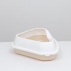 Туалет угловой с рамкой, 55.5×41.5×15 см, пластик, бежевый - Фото 3