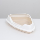 Туалет угловой с рамкой, 55.5×41.5×15 см, пластик, бежевый - Фото 4