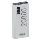 Внешний аккумулятор Hiper EP 20000, 20000 мАч, 3A, 2 USB, QC, PD, дисплей, белый - фото 10271571