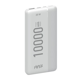 Внешний аккумулятор Hiper MX Pro 10000, 10000 мАч, 3A, USB, QC, PD,  белый