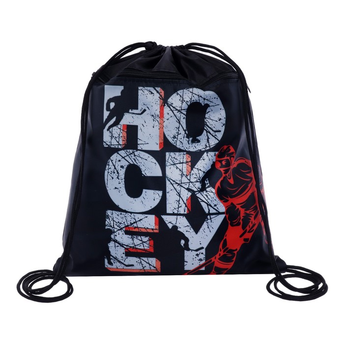 Мешок для обуви «Хоккей» (с карманом) 42×34 см - Фото 1