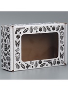 Коробка подарочная сборная с окном, упаковка, «Лучший из лучших», белый, 24 х 8 х 16 см (комплект 5 шт) - фото 46317508