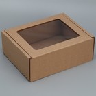 Коробка сборная с окном бурая 27х10х21 см (5 шт) - фото 805329014