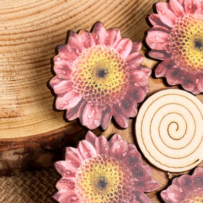 Подставка под горячее "Розовый цветок", 11х11см, можжевельник