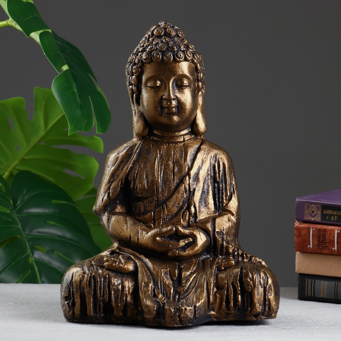 Фигура "Будда молится" бронза, 33х23х18см
