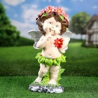 Садовая фигура "Ангел в цветах" 43х22см - фото 2808814