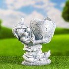 Садовая фигура "Гном с кашпо" камень, 25х24см - Фото 2