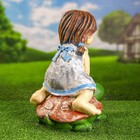 Садовая фигура "Девочка на черепахе" 36см - Фото 3