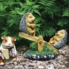 Садовая фигура "Ёжик на качелях" 35х15х28см - фото 22034683