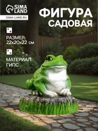 Садовая фигура из гипса «Лягушка на камне», 22×20×22 см - Фото 1
