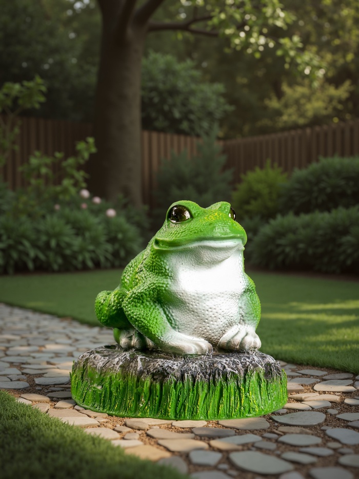 Садовая фигура из гипса «Лягушка на камне», 22×20×22 см - Фото 1