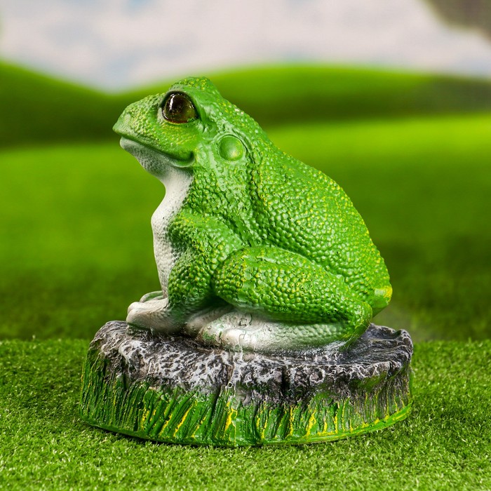Садовая фигура "Лягушка на камне" 22см - фото 1907635648