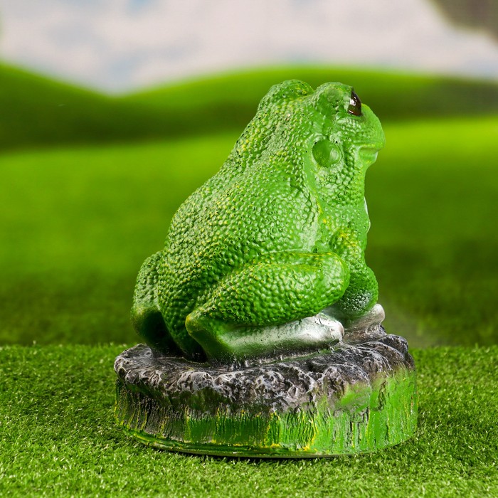 Садовая фигура "Лягушка на камне" 22см - фото 1926610261