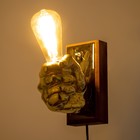 Бра "Правая рука кулак" E27 60Вт яркое золото 18х18х10 см - Фото 3