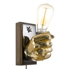 Бра "Правая рука кулак" E27 60Вт яркое золото 18х18х10 см - Фото 4