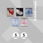 Тетрадь 48 листов в клетку, ErichKrause "Балет", обложка мелованный картон, матовая ламинация, блок офсет 100% белизна, МИКС (1 вид в спайке) (комплект 5 шт) - фото 22034868