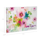 Альбом для акварели А4, 10 листов, блок 180 г/м², на клею, ErichKrause «Цветочная акварель», экстра белая, твердая подложка - Фото 3