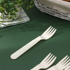 Набор столовых вилок, 6 шт, цвет бежевый - фото 43139319