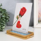 Фоторамка 13х18 см с подсветкой "Стеклянные голубые камешки" USB 16х9х20 см - фото 22035588