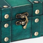 Шкатулка для украшений «Сундучок. Алиенора», дерево, с заклёпками, плоская, зелёный, 15×11.5×7.5 см - Фото 2