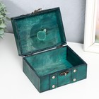 Шкатулка для украшений «Сундучок. Алиенора», дерево, с заклёпками, плоская, зелёный, 15×11.5×7.5 см - Фото 3