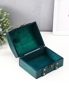 Шкатулка для украшений «Сундучок. Алиенора», дерево, с заклёпками, выпуклая, зелёный, 15×11.5×7.5 см - Фото 3