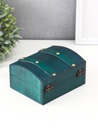 Шкатулка для украшений «Сундучок. Алиенора», дерево, с заклёпками, выпуклая, зелёный, 15×11.5×7.5 см - Фото 4