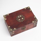 Шкатулка для украшений «Сундучок. Тайны короля», дерево, с заклёпками, бордо, 18×12×7.5 см - Фото 3
