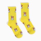 Носки женские "Джек-рассел-терьер", цвет жёлтый, размер 36-40 - фото 24360871