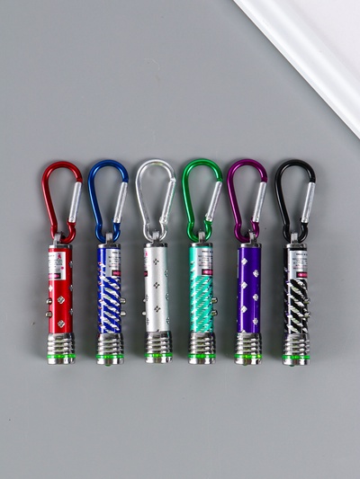 Фонарик-лазер брелок для ключей на карабине «Указка, с рисунком», 2 режима, 7.5×1.5×1.5 см, МИКС