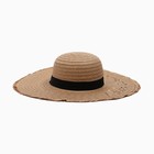 Шляпа женская MINAKU цвет коричневый, р-р 56-58 - фото 288326838