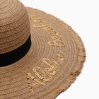 Шляпа женская MINAKU цвет коричневый, р-р 56-58 - Фото 3