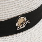 Шляпа женская с бусинами MINAKU, размер 56-58, цвет молочный - Фото 4