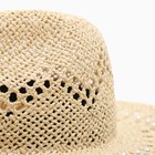 Шляпа женская с декором MINAKU цвет молочный, р-р 56-58 - Фото 5