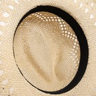 Шляпа женская с декором MINAKU цвет молочный, р-р 56-58 - Фото 7