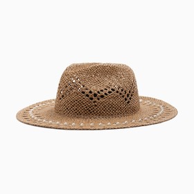 Шляпа с декором MINAKU цвет коричневый, р-р 56-58