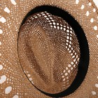 Шляпа женская с декором MINAKU цвет коричневый, р-р 56-58 - Фото 5