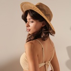 Шляпа женская с декором MINAKU цвет коричневый, р-р 56-58 - Фото 6