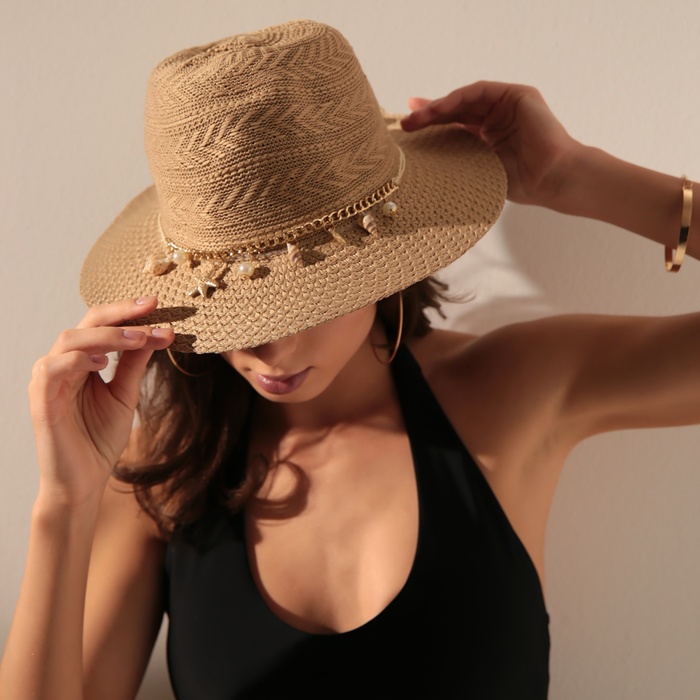 Шляпа женская летняя MINAKU цв.бежевый, размер 56-58 - Фото 1