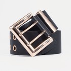 Ремень женский, ширина 6 см, пряжка металл, люверсы, цвет чёрный 9234536