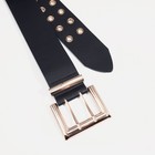 Ремень женский, ширина 6 см, пряжка металл, люверсы, цвет чёрный 9234536
