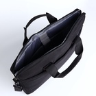 Сумка для ноутбука на молнии, наружный карман, держатель для чемодана, длинный ремень, 41×3×30 см, чёрная - Фото 4