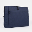 Сумка для ноутбука на молнии, наружный карман, длинный ремень, цвет синий - фото 3268205