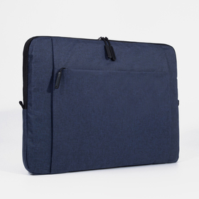 Сумка для ноутбука на молнии, наружный карман, длинный ремень, цвет синий