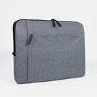 Сумка для ноутбука на молнии, наружный карман, длинный ремень, цвет серый - фото 3268210