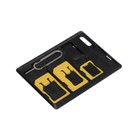 Картхолдер для сим-карт LuazON, скрепка, 3 SIM переходника, отсек для SIM и microSD, чёрный
